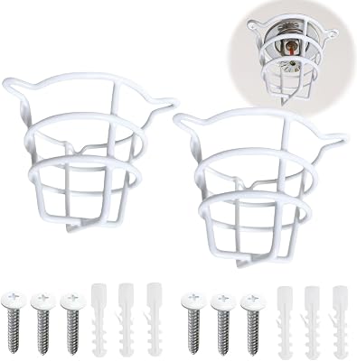 2 Pack White Fire Sprinkler Head Protector Cage Guard Cover for Both 12 & 34 Sprinkler Head for Protecting Flush Mount & Side Wall & Semi - Recessed Fire Sprinkler Covers for Ceiling