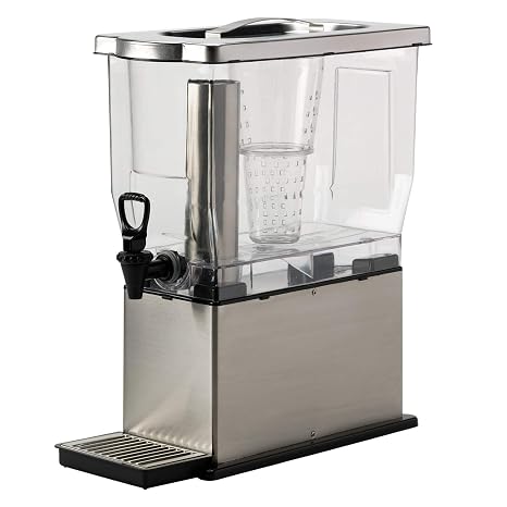 Service Ideas Beverage Dispenser with Infuser, 3 Gallon, Stainless Steel | CBDT3SS Stainless Steel and Plastic, NSF Cerfied, Dishwasher Safe, Ice Tube and Infuser Tube Included