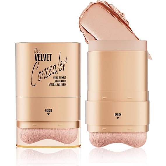 Double-ended Concealer Stick Foundation Stick with Built-in Brush(#151) | Double-ended Built-in Soft Brush Natural Finish Velvety Smooth Multi-Use Waterproof and Long-Lasting