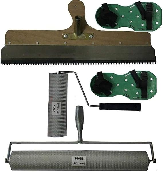 Cement Self-leveling Tool Kit, Epoxy Floor Paint Roller Blade Spike Rake Construction Tools (Tool Set)