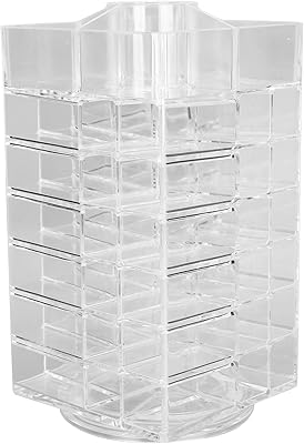 Lipstick Holder, 360 Rotating Cosmetic Lipsticks Tower Spinning Lipgloss Storage Display Holder, 53 Slots Lipsticks Organizer Clear Acrylic Cosmetic Display Case
