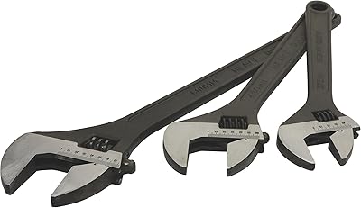 Klutch Jumbo Adjustable Wrench Set 3-Pc.