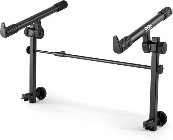 OnStage KSA7500 Universal Second Tier for X-Style Keyboard Stand (for Stacking Keyboards, Electric Pianos, Synths, and Organs, 60 lb Capacity, Adjustable, Nonslip Arms and Feet, Metal, Black)