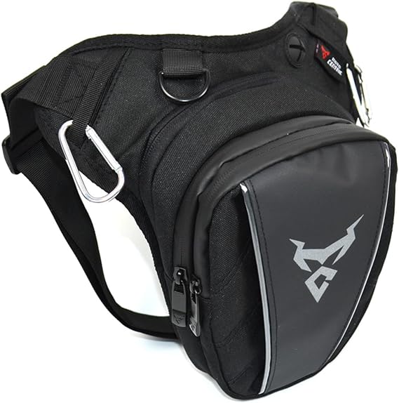Oxford Motorcycle Bike Drop Leg Bag Waist Pack for Men Women Thigh Waist Bum Hip Fanny Belt Bag Cell Mobile Phone Purse Pouch Outdoor Travel Hiking Cycling Tactical Sports Daypack Black Gray