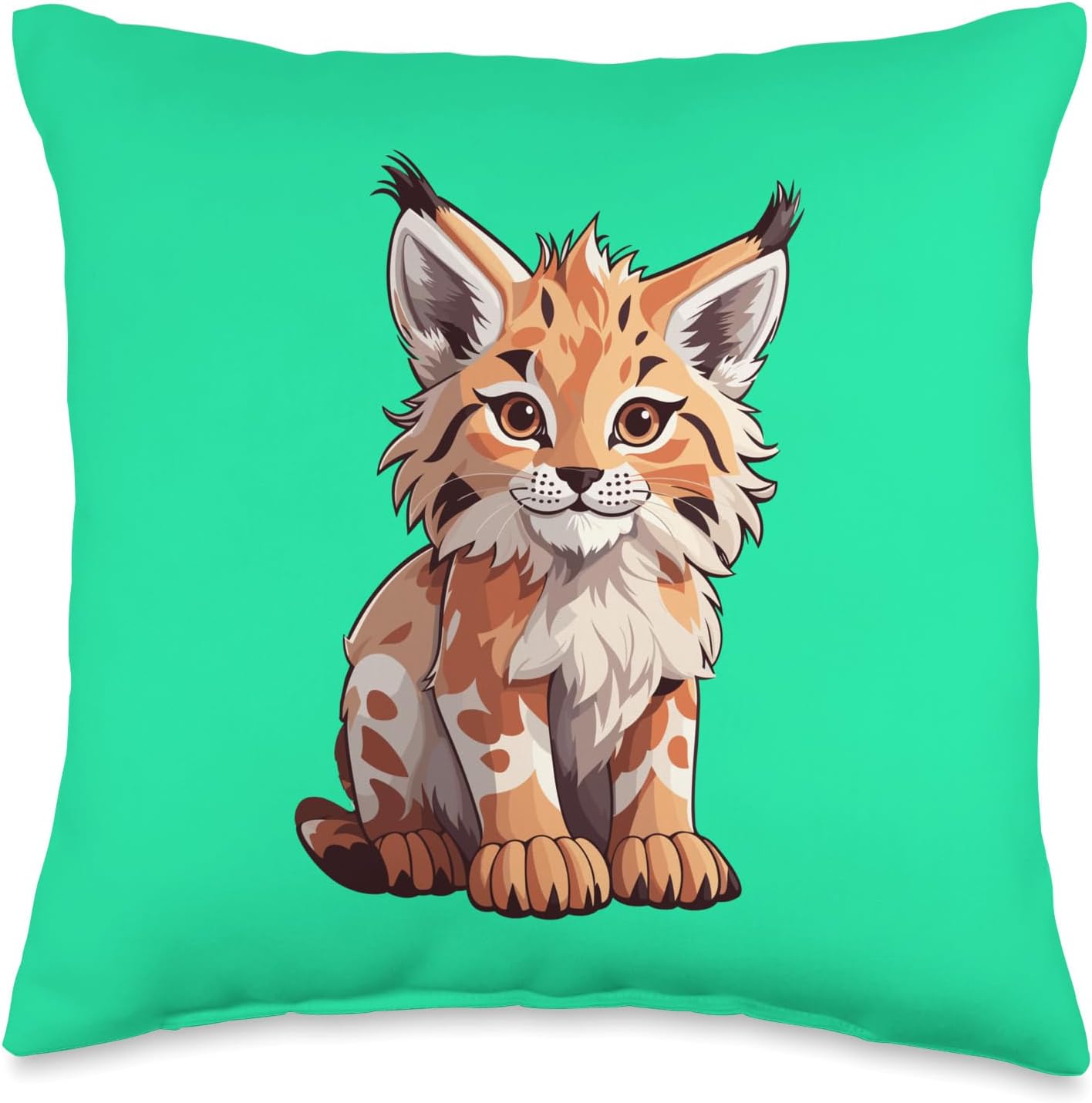 Le Charme Sauvage du Lynx Adopt The Wild Lynx Throw Pillow, 16x16, Multicolor