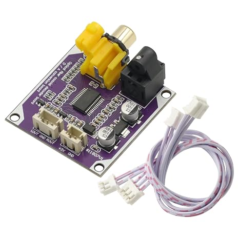 DAC Digital Audio Decoder 24bit 192khz, Optical/Coaxial USB Interface, PCB Mount, 2 Channels, 40x48mm, Audio Decoder