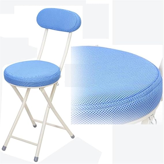 Folding Chair,Portable Commercial Chair Foldable Height Bar Stool, Folding Bar Chairs Portable Kitchen Stools with Backrest,Tall Bar Stools for Home, Kitchen Island, Breakfast(Blue)