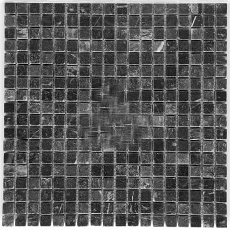 Black 5/8 X 5/8 Tumbled Marble Mosaic Tile