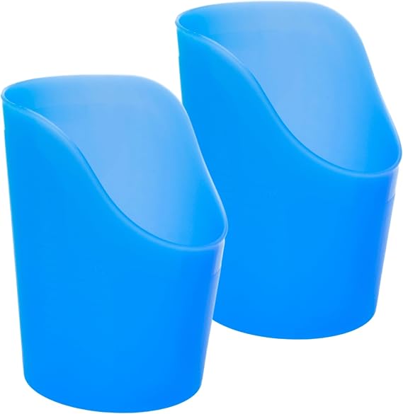 TalkTools Cut Out Cups - Motor and Coordination Support | Drinking Glass for Stable and Fixed Position | Special Drinking and Therapy Training Cup | Easy to Grip and Sipping | 3 oz Blue (2 Pk)