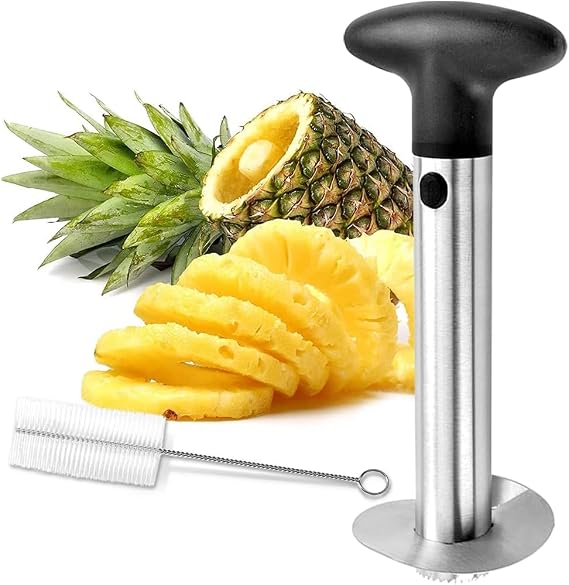 Pineapple Corer and Slicer Tool, Stainless Steel Pineapple Core Remover Tool,Stainless Steel Pineapple Cutter for Home Kitchen with Sharp Blade for Diced Fruit Rings