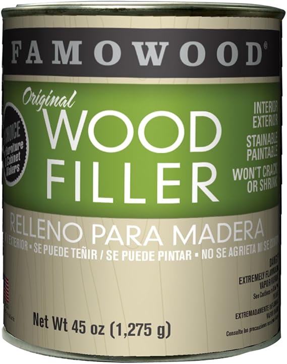 FAMOWOOD Original Wood Filler - Walnut - Quart Net Wt 45oz(1,275g)