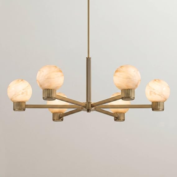 Possini Euro Design Possini Euro Jupiter 36" W Brass and Glass 6-Light Chandelier