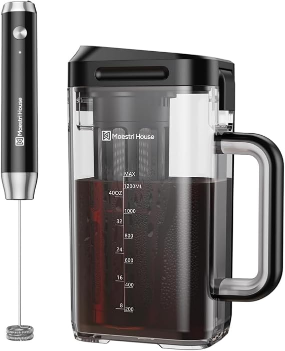 41OZ Cold Brew Coffee Maker & LunaFro Handheld Milk Frother