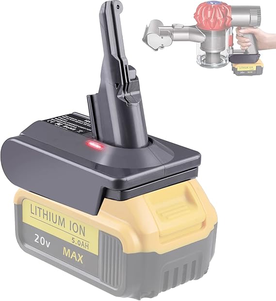 Upgrade for V7+V8 Battery Adapter, for DeWalt 20V Max Battery Convert for Dyson V7/V8 Series Vacuum Cleaner (V7 V8 Common)