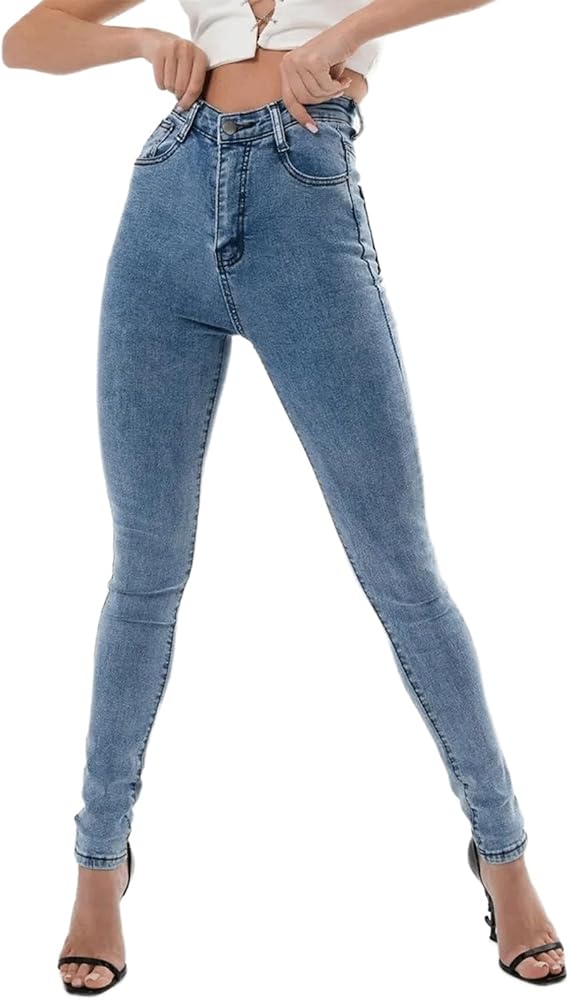 Skinny Jeans for Women Stretchy High Waist Slim Fit Tight Fitted Tummy Control Denim Pants Trendy Jeans Jeggings