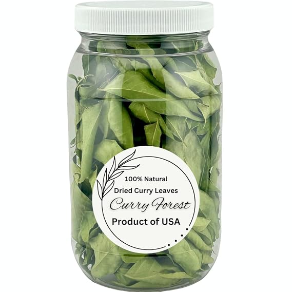 CurryForest Dried Curry Leaves - 100% Natural & Herbicide-Free USA Grown Kari Patta, Pesticide-Free Whole Curry Leaves, Air Dried (10-15g)
