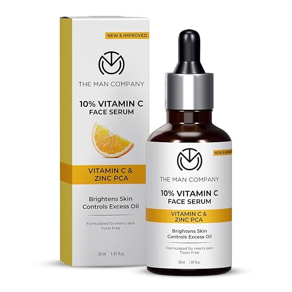 The Man Company 40% Vitamin C Face Serum With Hyaluronic Acid | Boosts Collagen | Glowing & Brightening Skin | Soft, Smooth & Supple | All Skin Types -30ml