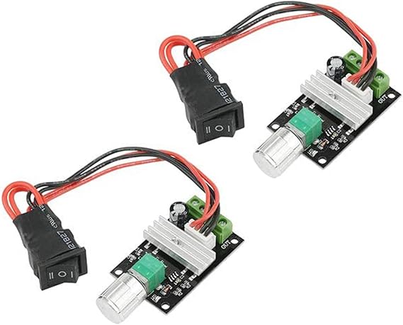 2 Pcs DC Motor Speed Controller PWM 1203BB 6 V 12 V 24 V 3 A 80 W speed adjustable reversible pulse forward and reverse control switch button