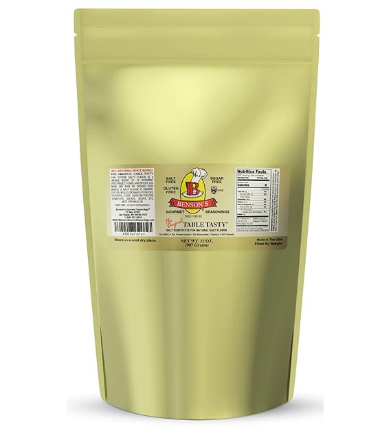 Bensons - Table Tasty Salt Substitute, Salt-Free Gourmet Popcorn Seasoning, No Potassium Chloride, No MSG, Gluten Free, 2 Pound Bag