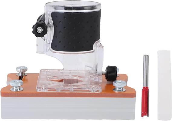 Wood Trimmer Router Base 2 in 1 Aluminum Alloy Compact Lightweight Design Adjustable 0-2 Inch Plate Thickness for Woodworking Chamfering Grooving and Edge Trimming Suitable