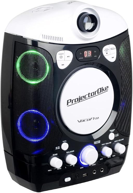 VOCOPRO Projector CDG/Bluetooth karaoke system with LED projector
