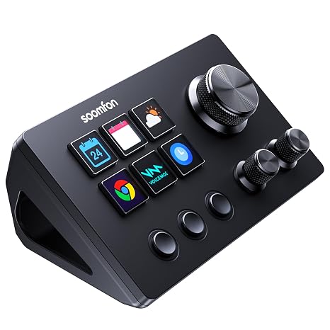 SOOMFON Stream Controller SE Stream Control Deck with 6 Customizable LCD Macro Keys to Trigger Actions in OBS Twitch YouTube for Content Creators Streaming Gaming Compatible with PC & Mac