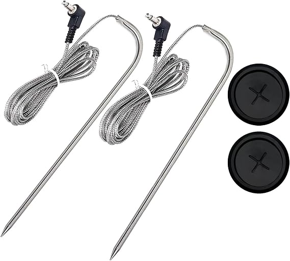 2-Pack Temp Meat Probe Replacement for Pit Boss Pellet Grills and Smokers, 3.5 mm Plug Thermometer Probes ,Compatible with Pit Boss Series Pellet Grill