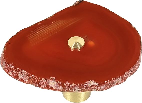 Pack of 4 Irregular Agate Slice Stone Knobs Agate Cabinet Knobs | Red Geode Agate Cabinet Pulls Handles Polished Agate Slice Handles for Home Kitchen Decoration
