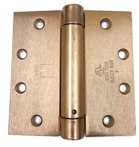 Hager Spring Hinge 1250 4.5 x 4.5 US10/639 (Satin Bronze) Single Acting Full Mortise - Box of 3 Hinges