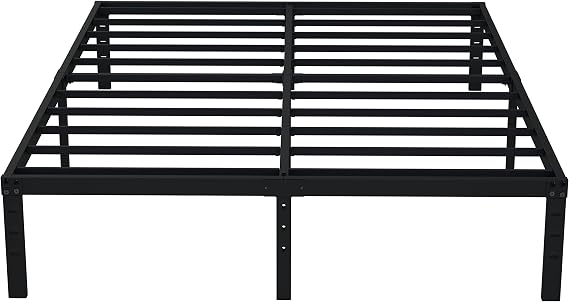 EMODA 14 Inch Full Size Bed Frame Heavy Duty Metal Platform | No Box Spring Needed, Easy Assembly Noise Free, Black