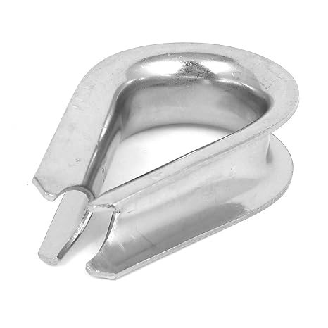 uxcell a15060500ux0142 20mm 3/4-inch Stainless Steel Wire Rope Cable Thimbles Silver Tone