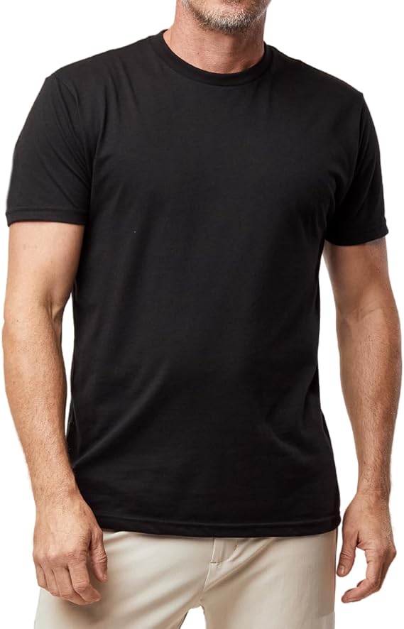 Fresh Clean Threads Men's Crew Neck T-Shirts Short Sleeve, Fitted Style, Soft Cotton-Poly Blend, Tag-Free Comfort