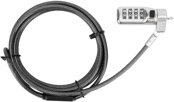 Targus DEFCON Compact Serialized Combo Cable Lock for Laptop Computer and Desktop Security (ASP71GLX-S)
