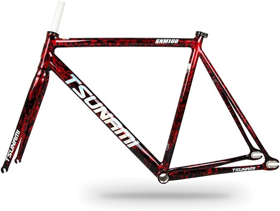 700C Fixed Gear Bike Frameset 49CM 52CM 55CM 58CM Aluminum Alloy Bike Frame C Brake Racing Track Bike Frame QR 100/120mm with Fork