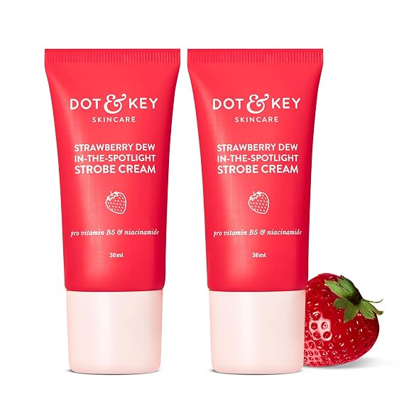 DOT & KEY Strawberry Dew Strobe Cream For Face Combo(Pack Of 2,30Ml Each)
