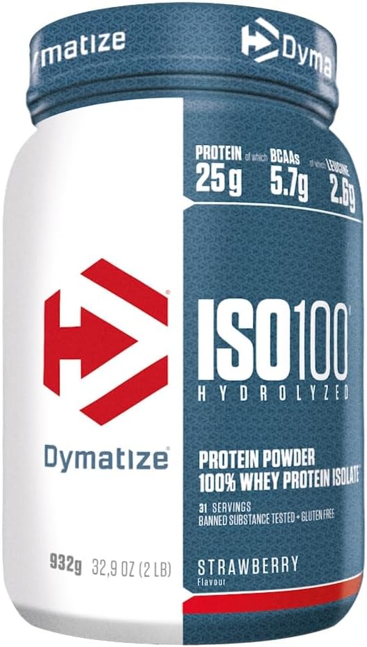 Dymatize ISO 100 Hydrolyzed Strawberry 932g - Whey Protein Hydrolysat + Isolat Powder