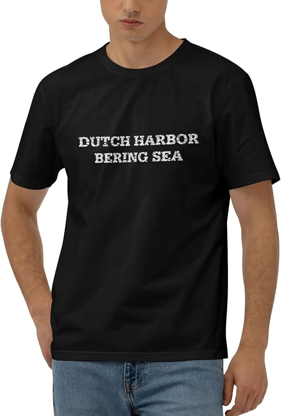 Mens Funny Tshirts Dutch Harbor Bering Sea T-Shirt Graphic Tees Men Funny