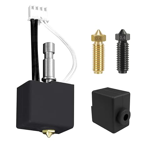 0.4mm Kobra S1/Kobra S1 Combo Hotend, Extruder Print Head with 0.4mm Hardened Steel Nozzle, 0.4mm Brass Nozzle and Silicone Sock for Anycubic Kobra S1/Kobra S1 Combo 3D Printer