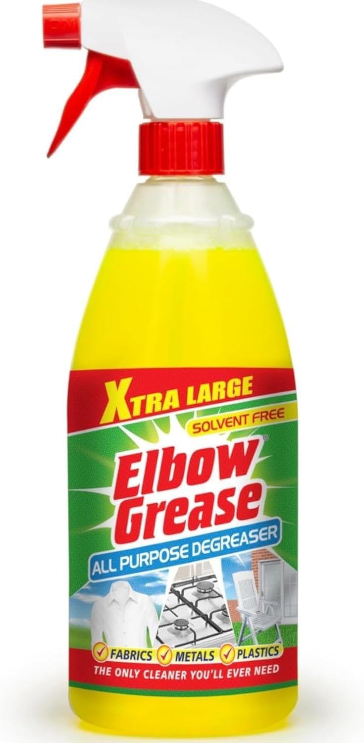 Elbow Grease Original Degreaser 1L All Purpose Cleaner Dissolves Fat Grime Grease &amp; Oil from Kitchen, Cooker, Bathroom, Outdoor &amp; Fabrics | Solvent-Free Formula Yellow - 1 Pack 1000ml