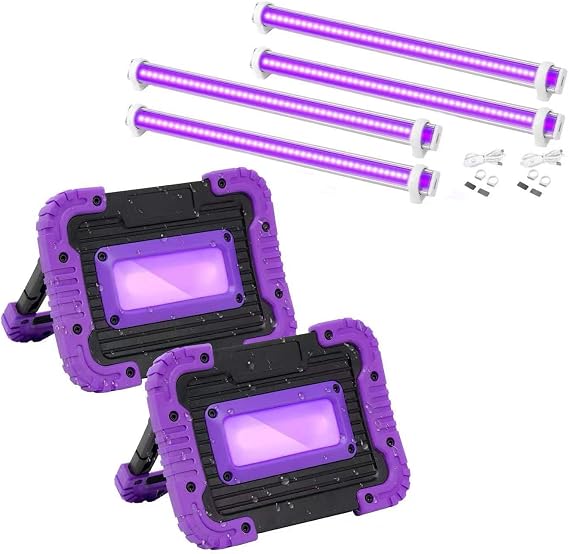 LED Black Lights Bar& LED Black Lights, Blacklight for Party, Stage Lighting, Aquarium, Body Paint, Fluorescent Poster, Glow in The Dark