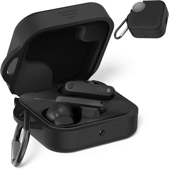Silicone Cover Case for CMF Buds Pro 2, Protective Earphone Sleeve for CMF by Nothing Buds Pro 2 Shockproof Anti-Scratch Protective Case with Carabiner Black