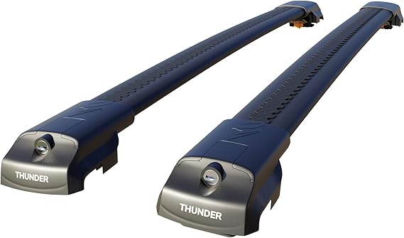 TRX1 Roof Rack For OUTLANDER (Mk1) SUV 2003-2006 Black Aluminium Roof Rack Cross Bars Lockable - Fit Raised Side Rails Roof Rails Cross Bar, Rail Carrier