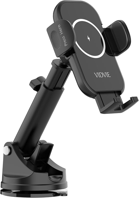 HC1531 Center Console Compatible Wireless Charging Car Phone Mount in Black. Designed for iPhones Including iPhone 11, 12, 13, 14, and 15