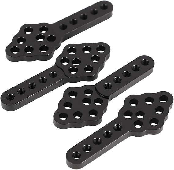 4Pcs Metal CNC RC Car Shock Absorber Mount Adjust Height Angle Stand for Axial SCX10 90046 D90 D110 SCX10III RC Crawler (Black)