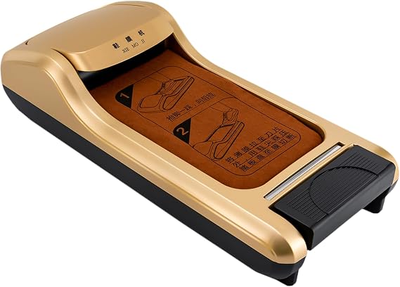 Automatic Shoe Film Dispenser with 3 Roll Shoe Film Shoe Wrapping Machine Shoe Cover Protect Floor for Home, Office, Supermarket, Factory Portable Machine Fits All Size (Gold)
