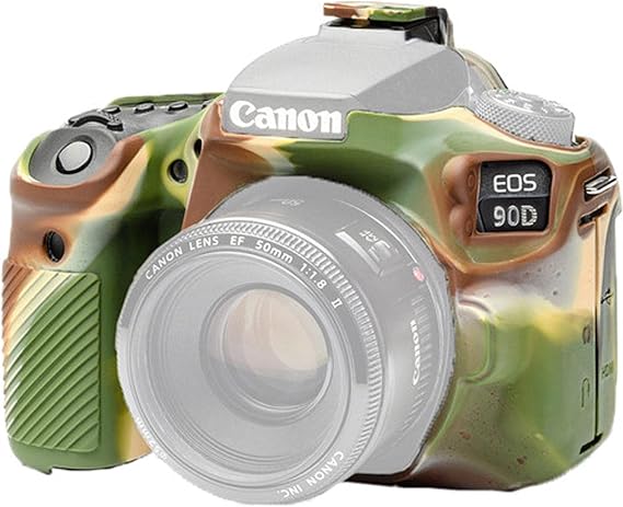 easyCover Silicone Protection Cover for Canon 90D Camera, Camouflage