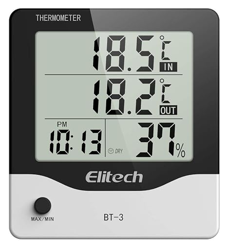 Elitech BT-3 Digital Hygrometer Thermometer Temperature and Humidity Monitor Indoor/Outdoor