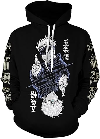 Gojo Satoru Hoodie Costume Cosplay Sweatshirt Sweater 3D Novelty Hooded Pullover for Men Women