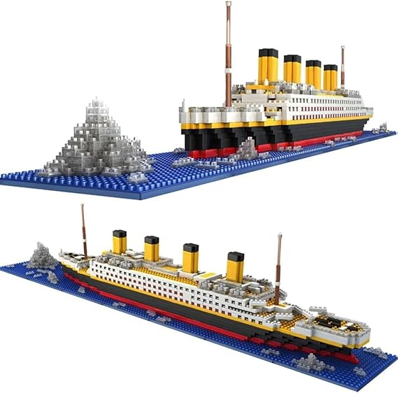 Titanic Model Building Block Set, 1860Pcs Cruise Ship Micro Mini Titanic Boat Model Building Kit Compatible with Creator Expert 10294