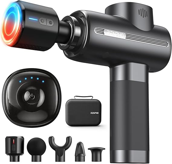 RENPHO Active Thermacool Massage Gun Deep Tissue with Heat and Cold, Fathers Day Dad Gifts, FSA Eligible, Back Massager for Muscle Relief, HSA, Percussion Body Masajeador for Men Women Athletes
